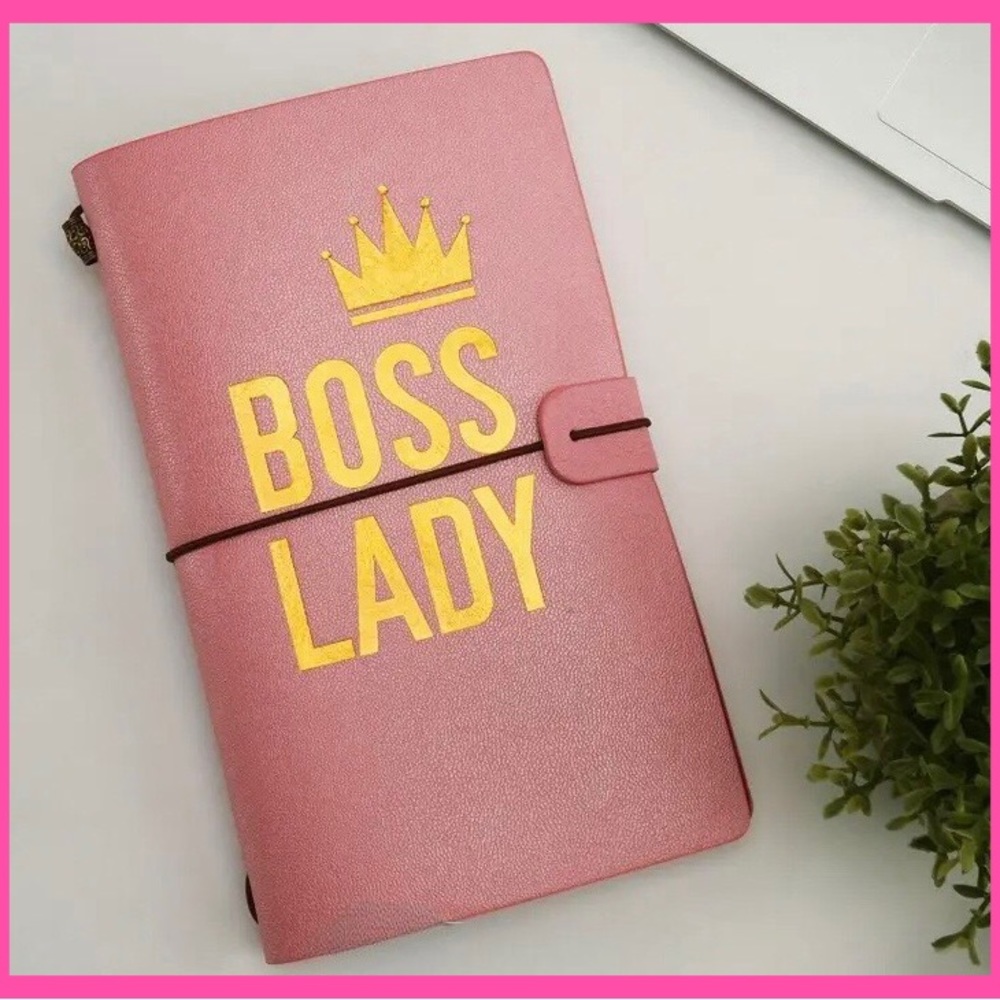 Boss Lady Pink Leather Journal - Picture 2 of 5